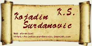 Kojadin Surdanović vizit kartica